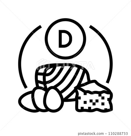vitamin d rich food osteoporosis line icon vector illustration 110288733