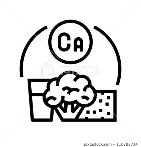 calcium rich food osteoporosis line icon vector illustration 110288734