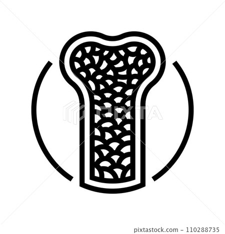 porous bone osteoporosis line icon vector illustration 110288735