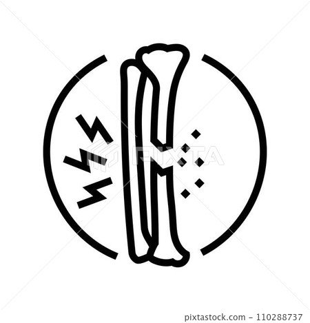 tibia fracture osteoporosis bone line icon vector illustration 110288737
