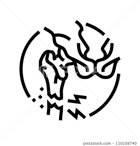 hip fracture osteoporosis bone line icon vector illustration 110288740