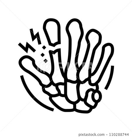 fracture hand bones osteoporosis line icon vector illustration 110288744