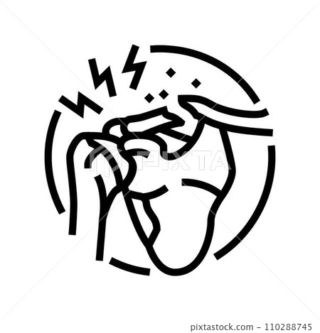 clavicle fracture osteoporosis bone line icon vector illustration 110288745