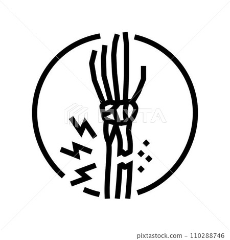 fracture forearm bones osteoporosis line icon vector illustration 110288746