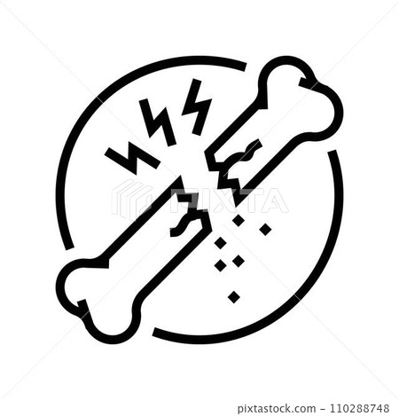 brittle bone osteoporosis bone line icon vector illustration 110288748