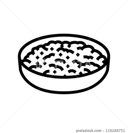 refried beans mexican cuisine line icon vector illustration 110288751