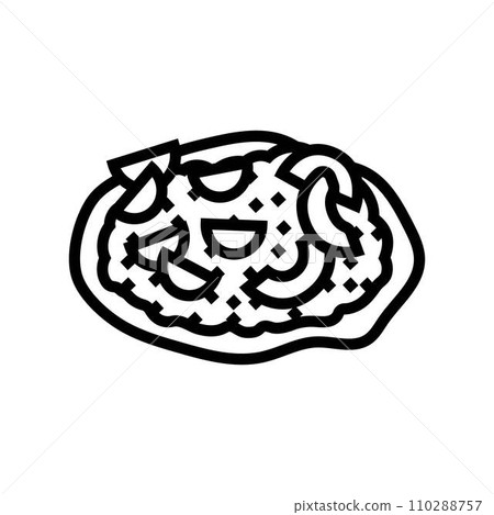 tostadas mexican cuisine line icon vector illustration 110288757