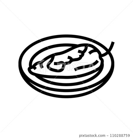 chiles rellenos mexican cuisine line icon vector illustration chiles rellenos mexican cuisine line icon vector illustration 110288759