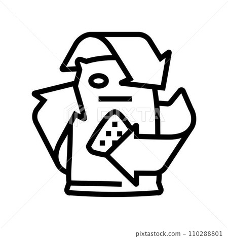 recycled materials green building line icon vector illustration recycled materials green building line icon vector illustration 110288801