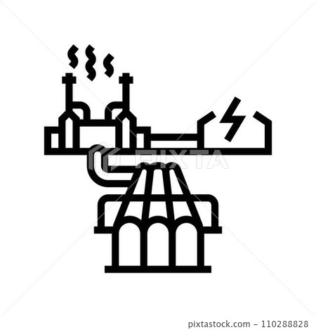 infrastructure geothermal energy line icon vector illustration 110288828