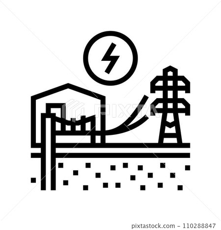 power station geothermal energy line icon vector illustration power station geothermal energy line icon vector illustration 110288847