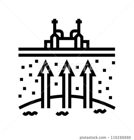 power geothermal energy line icon vector illustration 110288880