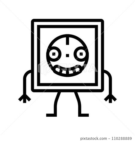 electrical socket character line icon vector illustration 110288889