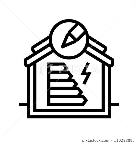 energy efficient building design line icon vector illustration 110288893