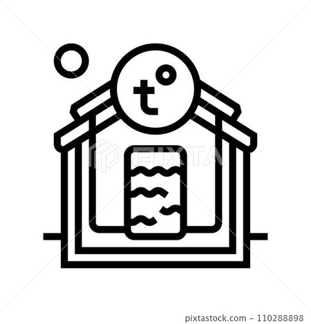 solar water heater energy conservation line icon vector illustration 110288898