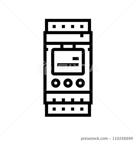 programmable timer energy conservation line icon vector illustration 110288899