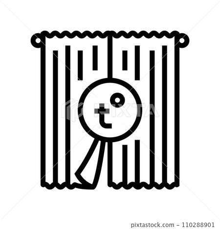 thermal curtains energy conservation line icon vector illustration thermal curtains energy conservation line icon vector illustration 110288901