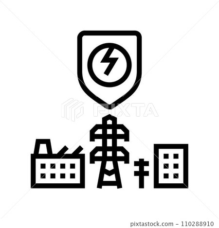 energy flow control electric grid line icon vector illustration energy flow control electric grid line icon vector illustration 110288910
