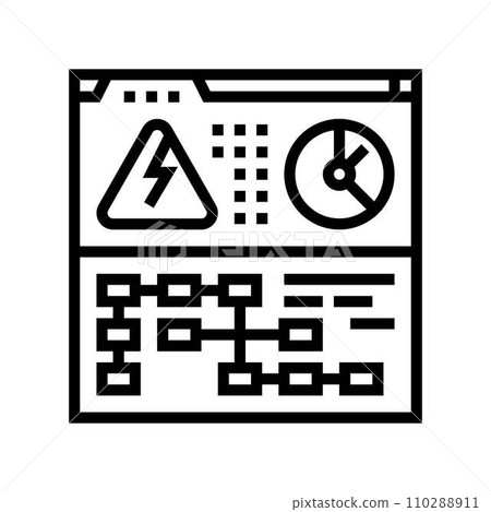 monitoring electric grid line icon vector illustration monitoring electric grid line icon vector illustration 110288911