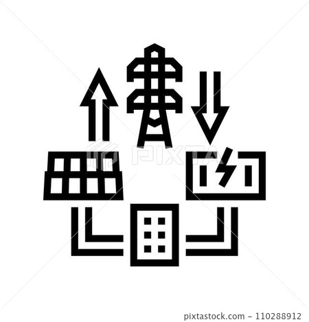 microgrids electric grid line icon vector illustration microgrids electric grid line icon vector illustration 110288912