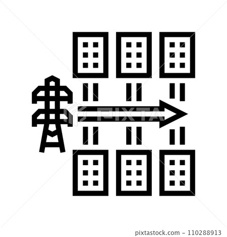 planning electric grid line icon vector illustration planning electric grid line icon vector illustration 110288913