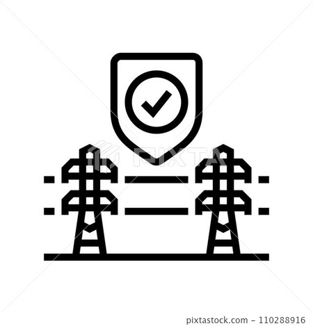 reliability electric grid line icon vector illustration reliability electric grid line icon vector illustration 110288916