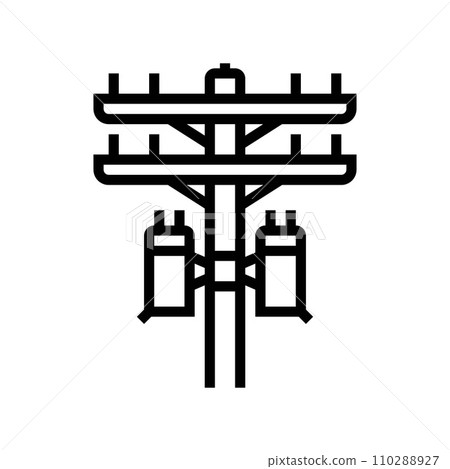 poles electric grid line icon vector illustration 110288927