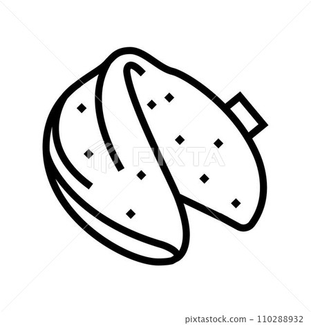 fortune cookie chinese cuisine line icon vector illustration fortune cookie chinese cuisine line icon vector illustration 110288932