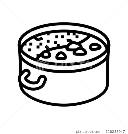 hot pot chinese cuisine line icon vector illustration 110288947