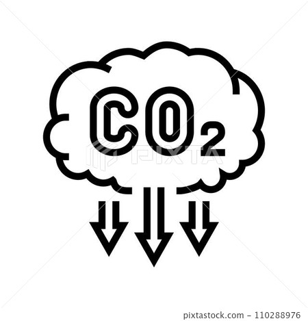 emission reduction carbon line icon vector illustration 110288976
