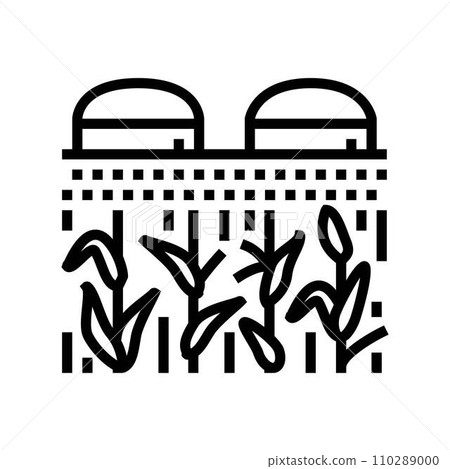 bioenergy farming biomass line icon vector illustration 110289000