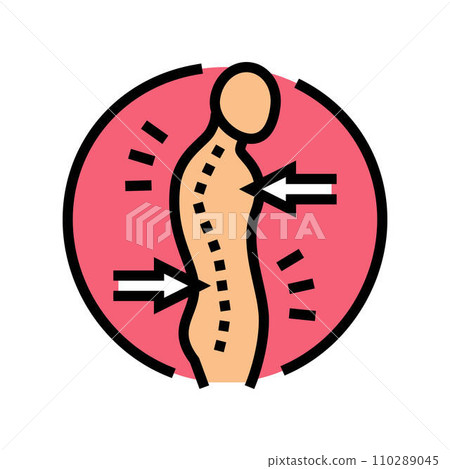 stooped posture osteoporosis symptom color icon vector illustration stooped posture osteoporosis symptom color icon vector illustration 110289045