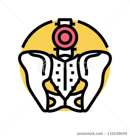 lower back pain osteoporosis symptom color icon vector illustration 110289049