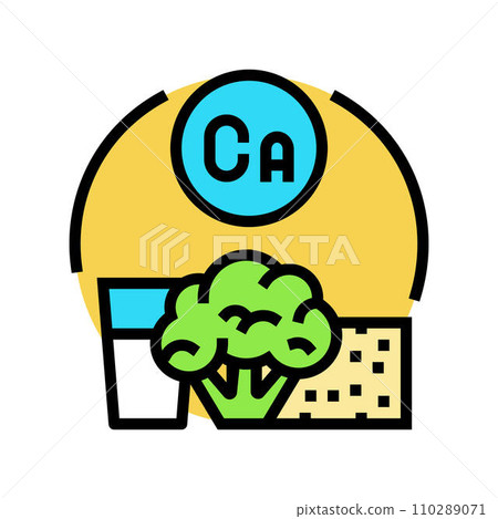 calcium rich food osteoporosis color icon vector illustration calcium rich food osteoporosis color icon vector illustration 110289071