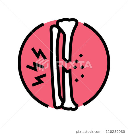 tibia fracture osteoporosis bone color icon vector illustration 110289080