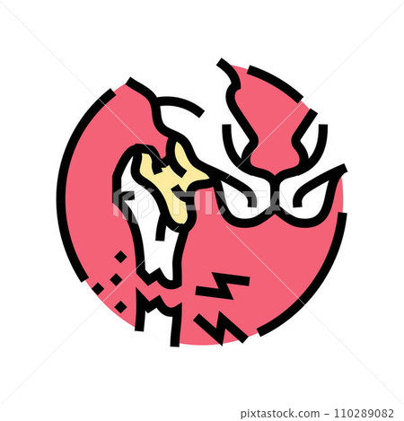 hip fracture osteoporosis bone color icon vector illustration 110289082