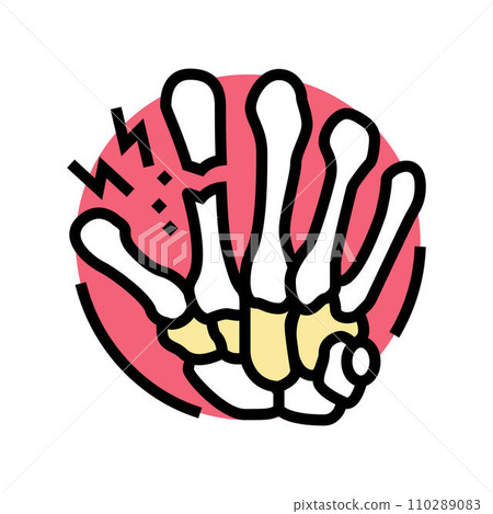 fracture hand bones osteoporosis color icon vector illustration 110289083