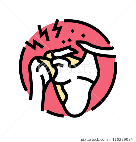 clavicle fracture osteoporosis bone color icon vector illustration 110289084