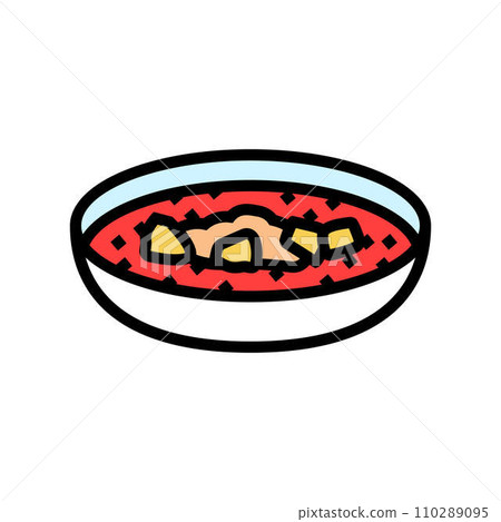 menudo soup mexican cuisine color icon vector illustration 110289095