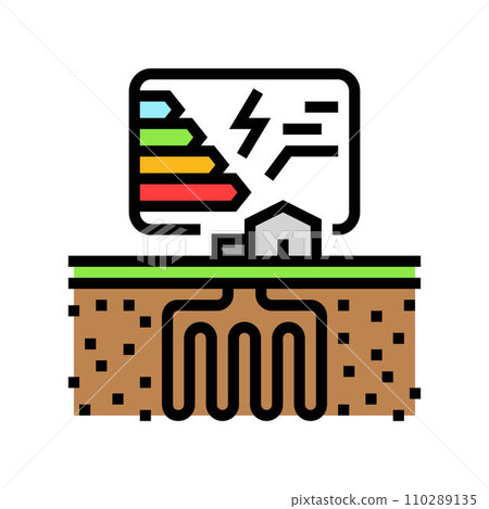 energy efficiency geothermal color icon vector illustration 110289135