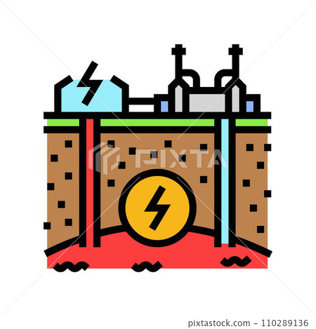 electricity geothermal energy color icon vector illustration 110289136