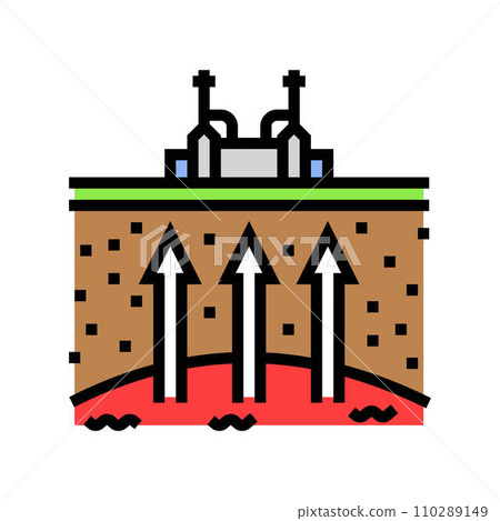 power geothermal energy color icon vector illustration 110289149