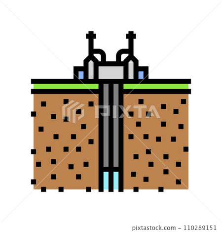 well geothermal energy color icon vector illustration 110289151