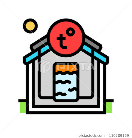 solar water heater energy conservation color icon vector illustration 110289169