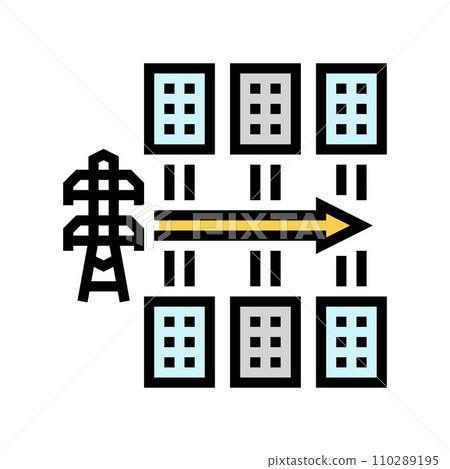 planning electric grid color icon vector illustration 110289195