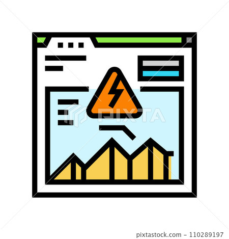demand response electric grid color icon vector illustration 110289197