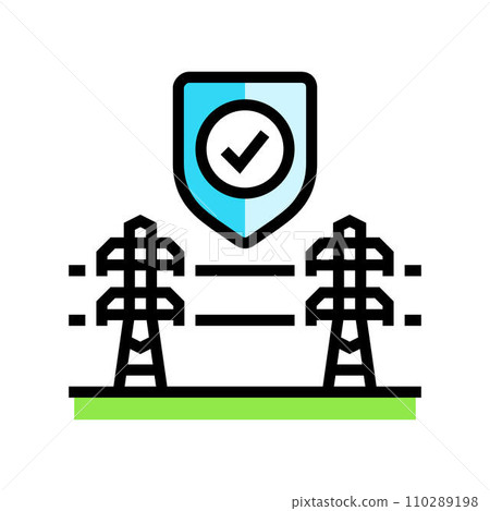 reliability electric grid color icon vector illustration reliability electric grid color icon vector illustration 110289198