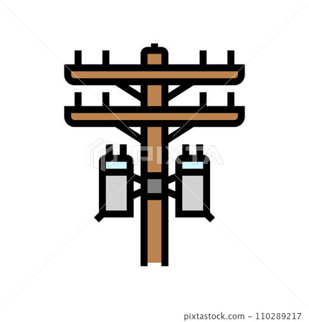 poles electric grid color icon vector illustration poles electric grid color icon vector illustration 110289217
