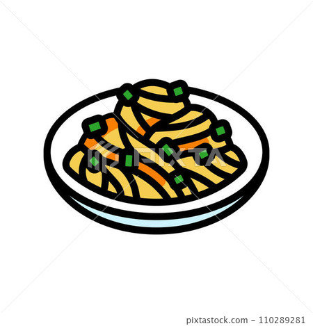 chinese noodles chinese cuisine color icon vector illustration 110289281