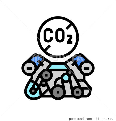 emission free engine carbon color icon vector illustration 110289349